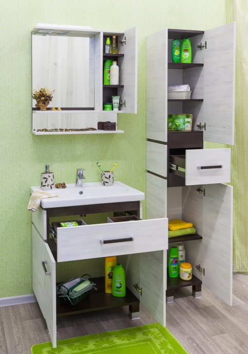 Тумба с раковиной Sanflor Техас 70 венге, северное дерево светлое - 3