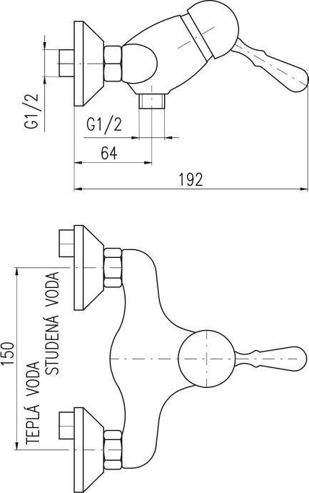 Смеситель для душа Rav Slezak Labe хром  L581.5 - 1