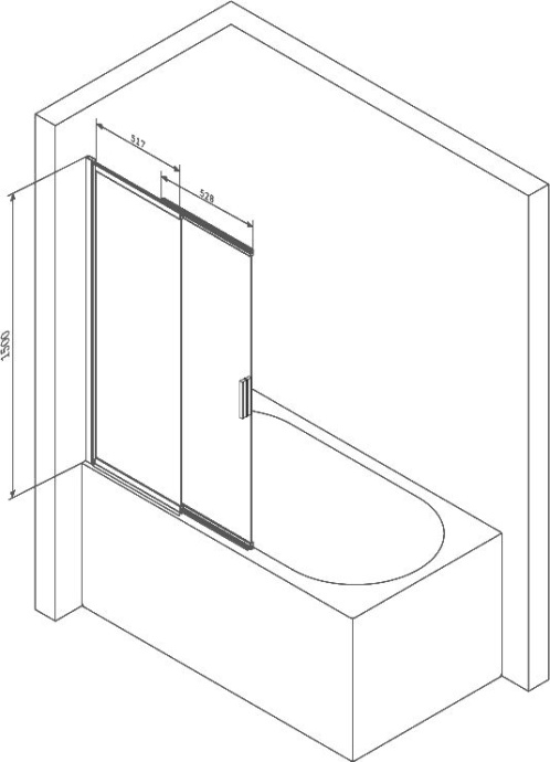 Шторка на ванну AM.PM Like W80S-100PS-150MT - 3