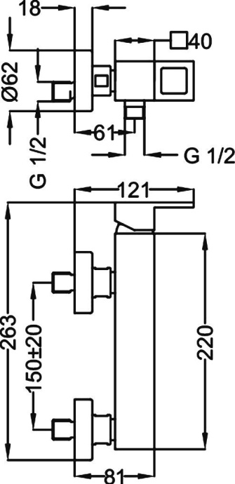 Смеситель Cezares Molveno MOLVENO-DM-01-Cr для душа - 1