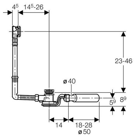Слив-перелив Geberit 150.758.21.1 с кнопкой слива - 1