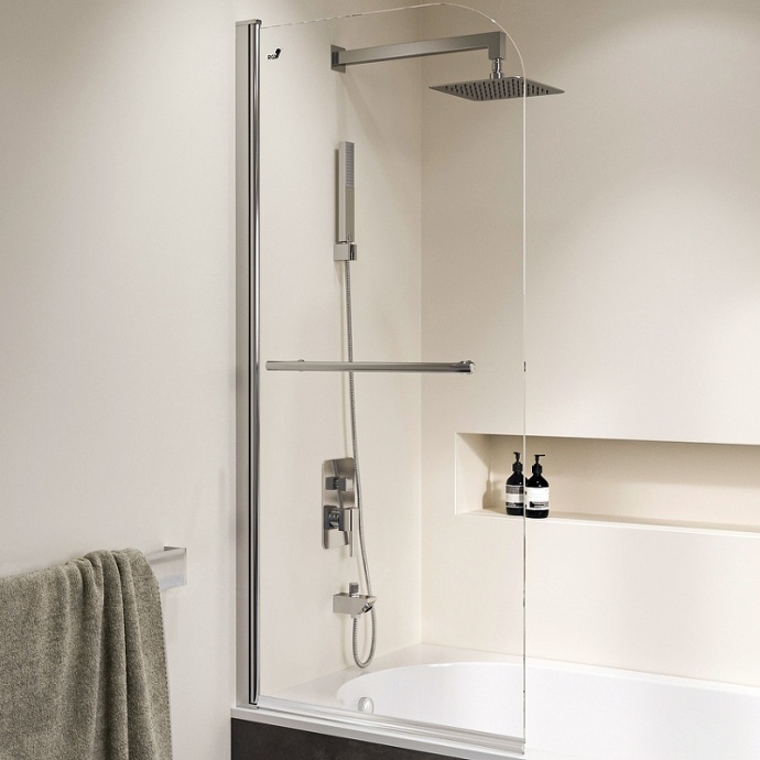 Шторка на ванну RGW Screens SC-114 80х140 профиль хром стекло прозрачное 411111408-11 - 0