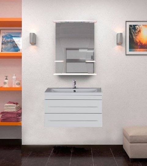 Тумба с раковиной Aquanet Верона 75 подвесная белая - 1