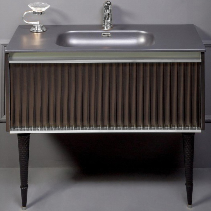 Тумба под раковину Boheme Armadi Art Vallessi Avantgarde 100 черный - хром 843-100-BCR - 1