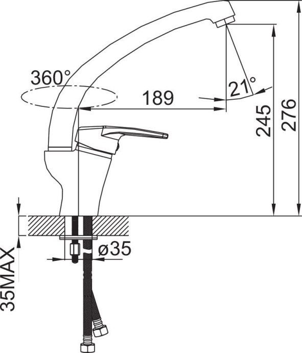 Смеситель для кухонной мойки Iddis Sicily хром  CD56101C - 6