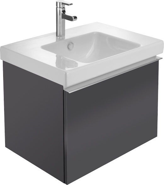 Тумба с раковиной Jacob Delafon Odeon Up 70 серый антрацит - 0