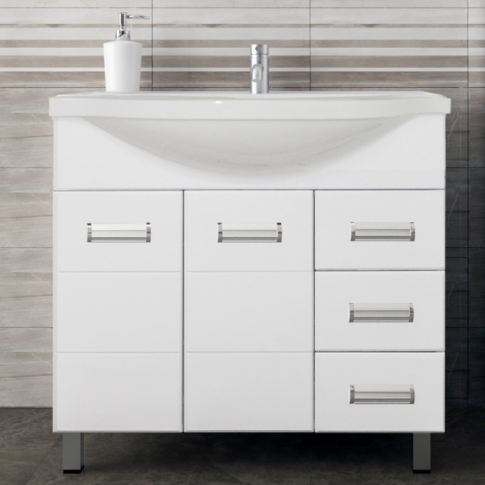 Тумба для комплекта Style Line Ирис 100 белая ЛС-00000178 - 0