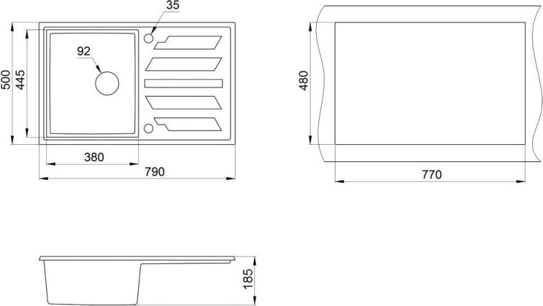 Мойка кухонная Granula GR-8002 песок - 1