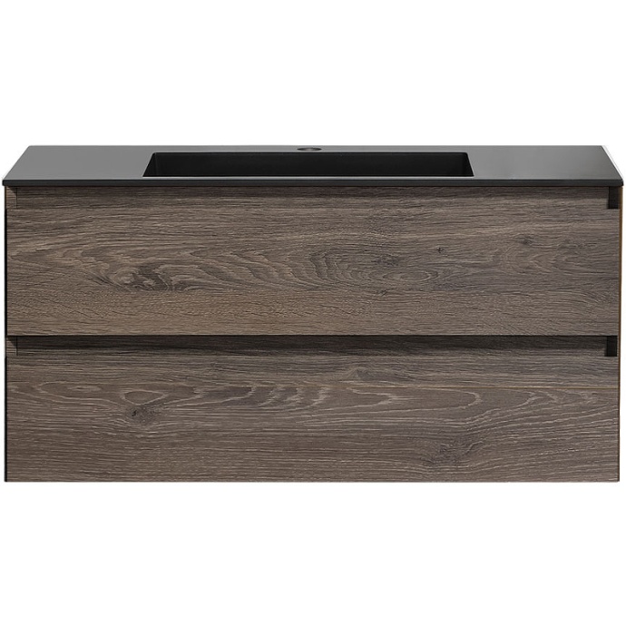 Тумба под раковину Vincea Luka 100 2 ящика темное дерево VMC-2L100RO - 1