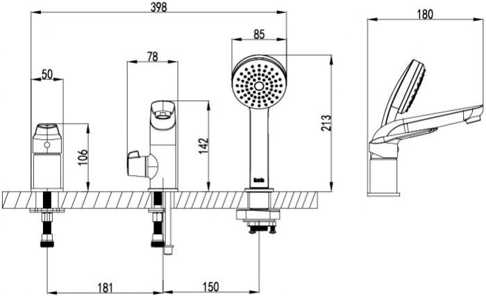Смеситель Iddis Torr TORSB30i07 на борт ванны - 9
