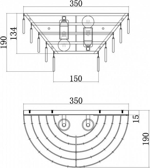 Настенный светильник Maytoni Mazzo MOD130WL-02G - 1