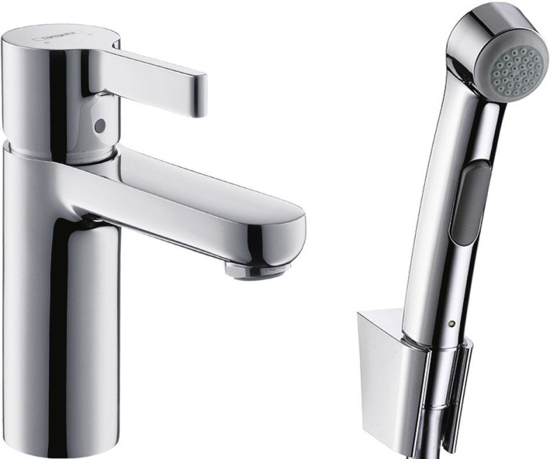 Смеситель Hansgrohe Metris S 31160000 для раковины с гигиеническим душем - 0