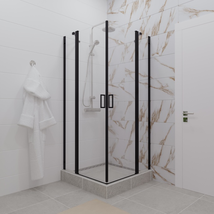 Душевой уголок DIWO Элиста 90х90 профиль черный матовый Щ0000055595 - 4