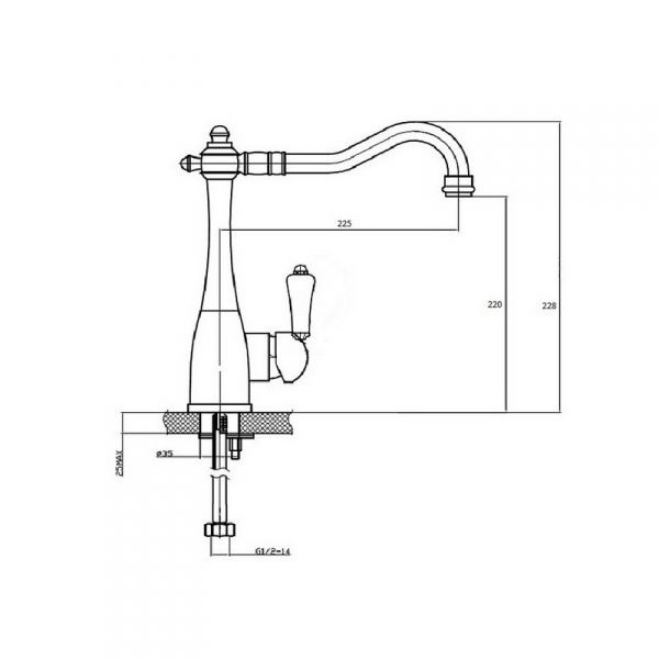 Смеситель для кухонной мойки Magliezza Grosso bianco бронза  50121-br - 1