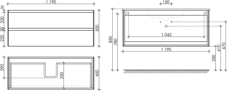 Тумба для комплекта Sancos Cento 120 см белый глянец CN120-1W - 4