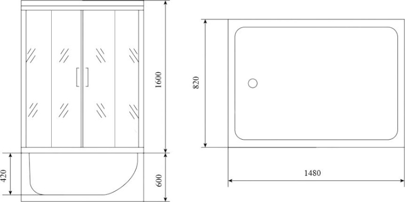 Душевая кабина Timo Lux 148x82 см  TL-1505 - 11