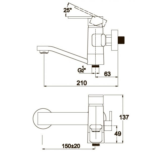 Смеситель для ванны с душем KAISER Sonat  34522 - 1