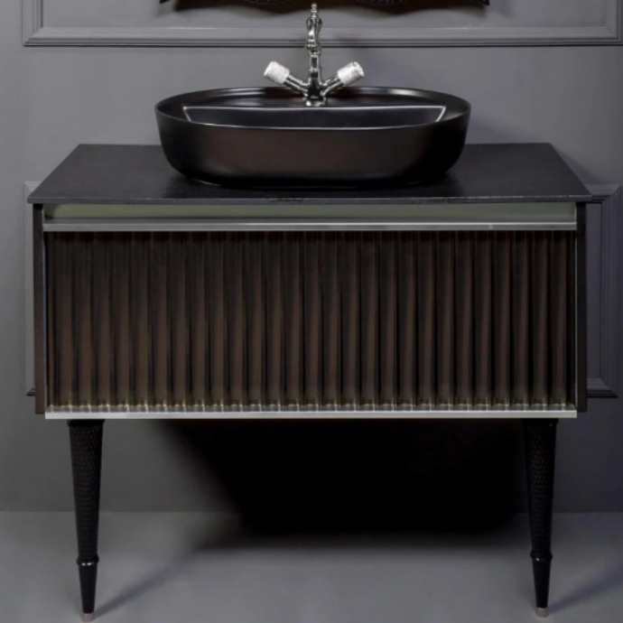 Тумба под раковину Boheme Armadi Art Vallessi Avantgarde 100 черный - хром 843-100-BCR - 0