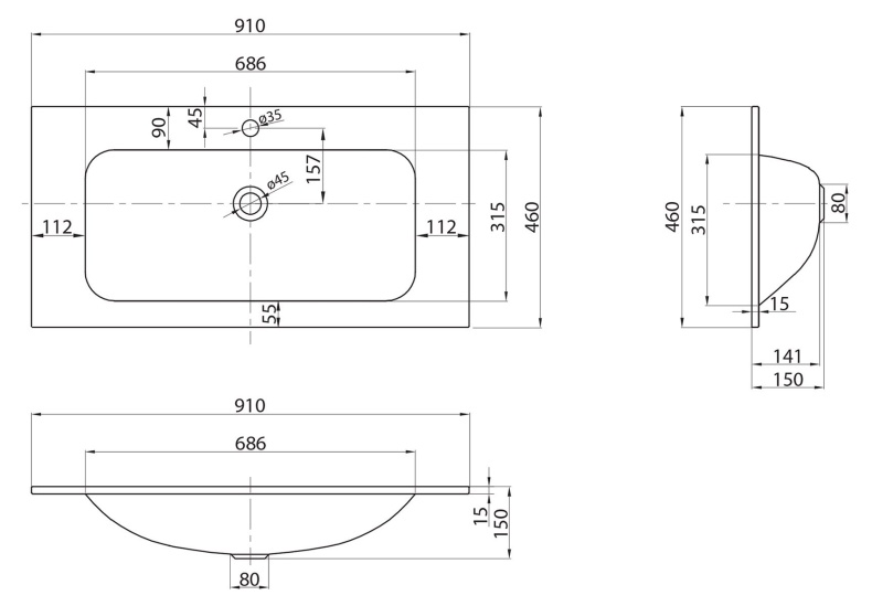 Комплект мебели BelBagno Kraft 90 светлое дерево - 12