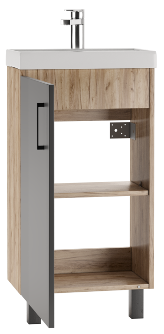 Тумба под раковину Onika Тимбер 45 серый матовый/дуб сонома  104509 - 2