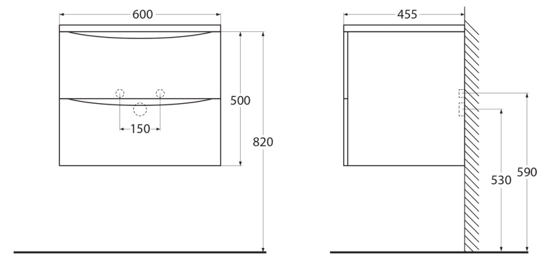 Тумба с раковиной BelBagno Acqua 60 светлое дерево - 9