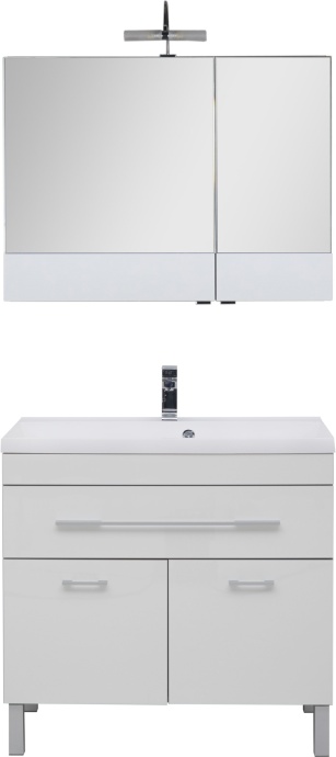 Мебель для ванной Aquanet Верона 90 белая, 1 ящик, 2 двери - 0