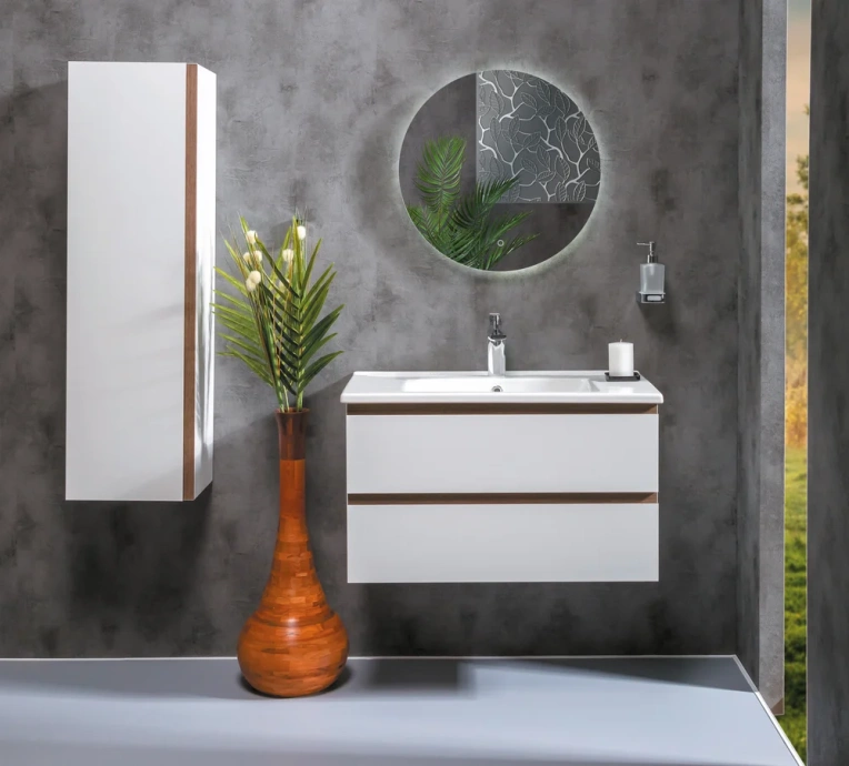 Тумба под раковину Armadi Art Capolda 85 белый ручка дерево 849-085-WW - 2