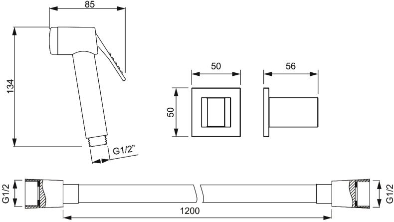 Гигиенический душ Timo SG-3054/03 черный - 1