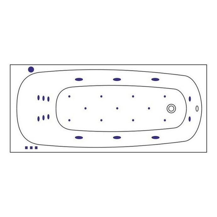 Ванна акриловая WHITECROSS Layla Ultra 180x80 с гидромассажем белый - золото 0102.180080.100.ULTRA.GL - 7