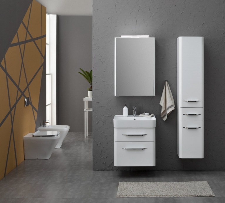 Тумба с раковиной Aquanet Виченца 60 белый глянец - 1