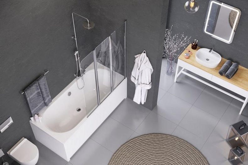 Шторка для ванны Excellent Fliper 120 хром правая KAAX.1309.1200.PR - 1