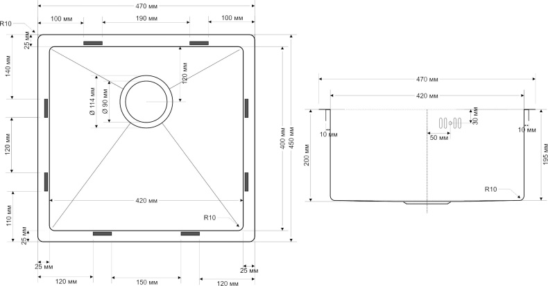 Мойка кухонная Seaman Eco Bremen SBO-4745.A - 1