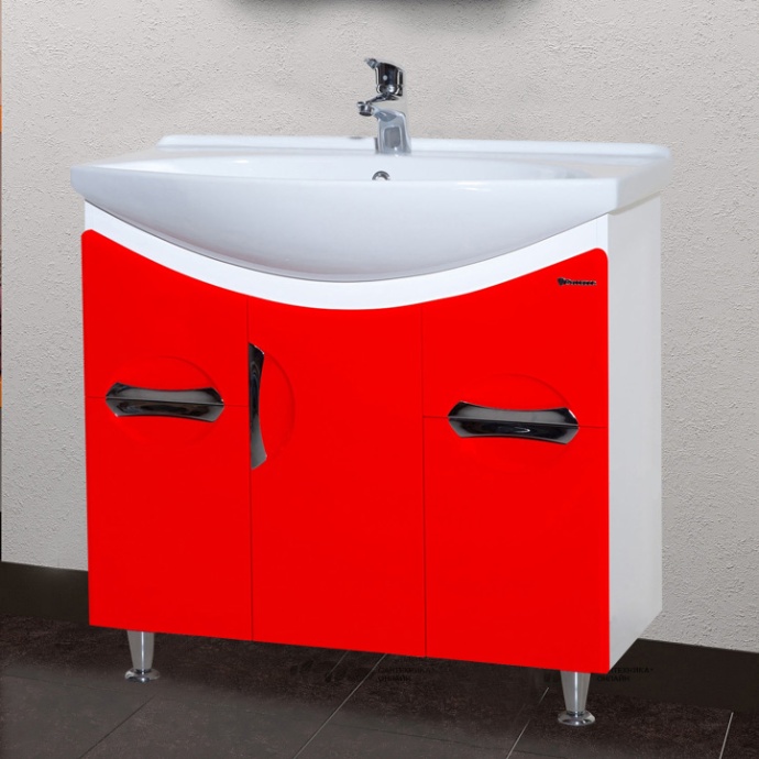 Тумба с раковиной Bellezza Лагуна 85 красная - 0