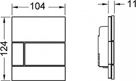 Кнопка смыва TECE Square Urinal 9242802 белое стекло, кнопка хром - 3