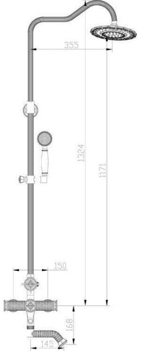Душевая стойка Zorg Antic A 403DS-BR - 1