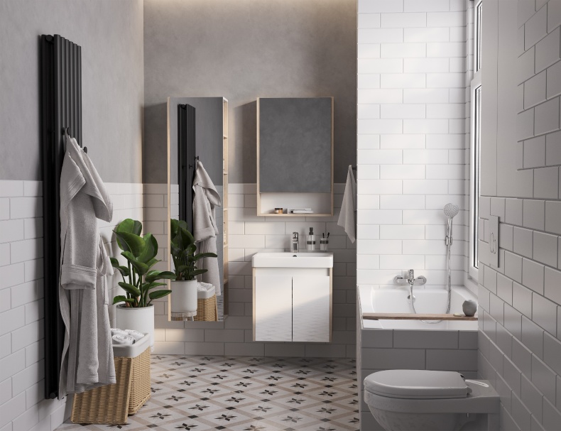 Тумба с раковиной Aquaton Сканди Doors 55 белый - светлое дерево 1A2788K0SDB20 - 6