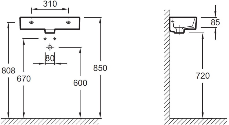 Рукомойник Jacob Delafon Odeon Rive Gauche EGO112-56-00 R - 3
