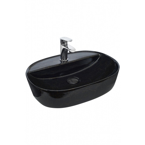 Раковина накладная Weltwasser WW ELBACH 2202 K509 50.5 черный - золото  10000004548 - 0