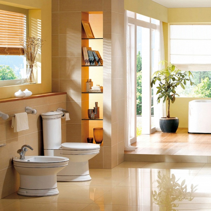 Биде напольное Ceramalux Classic белый  1410 - 1