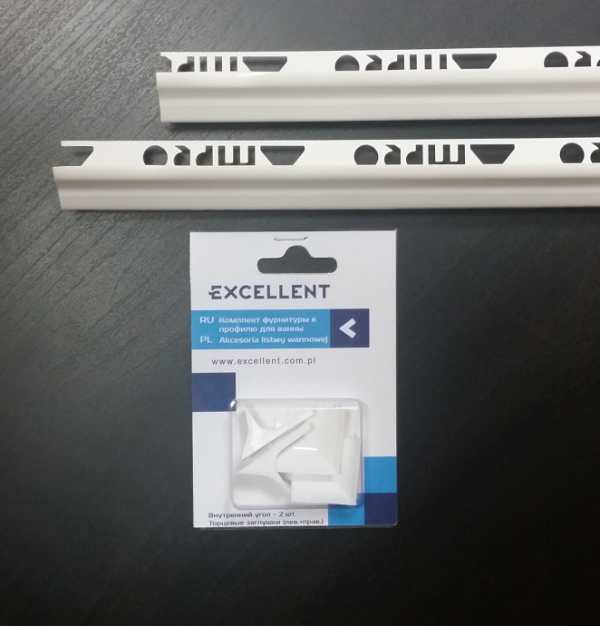 Бордюр для ванны комплект (2 профиля+фурнитура)  PROF-PVC - 2