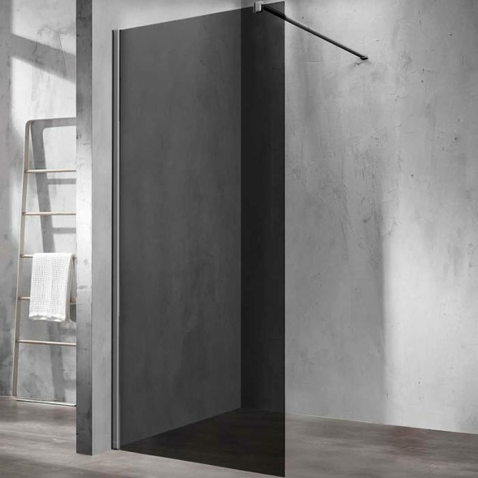 Душевая перегородка Vincea Walk-In 120х200 вороненая сталь стекло тонированное VSW-1H120CGGM - 0