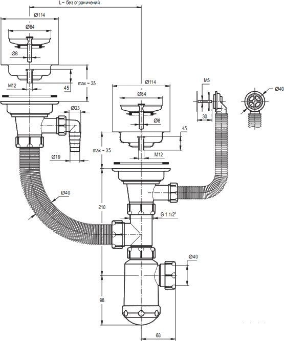 Мойка кухонная Granula GR-7802 пирит - 2