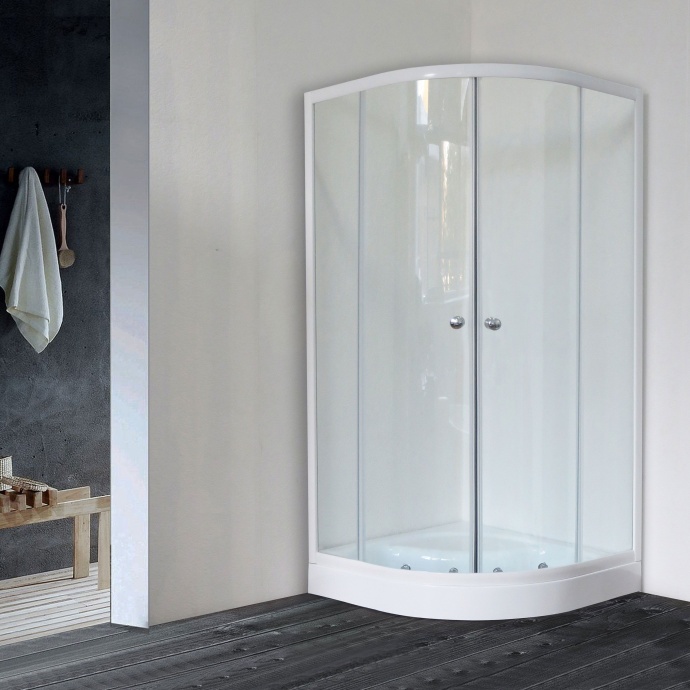 Душевой уголок Royal Bath HK 100x100 профиль белый стекло прозрачное RB100HK-T - 0