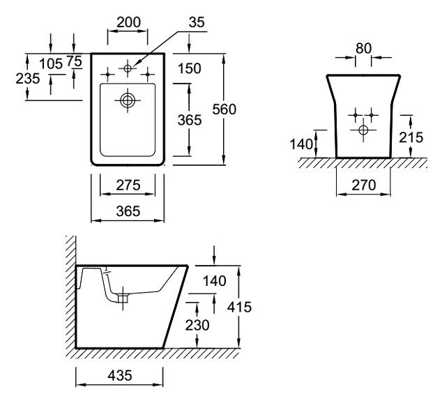 Биде напольное Jacob Delafon Reve E4814 E4814-00 - 6