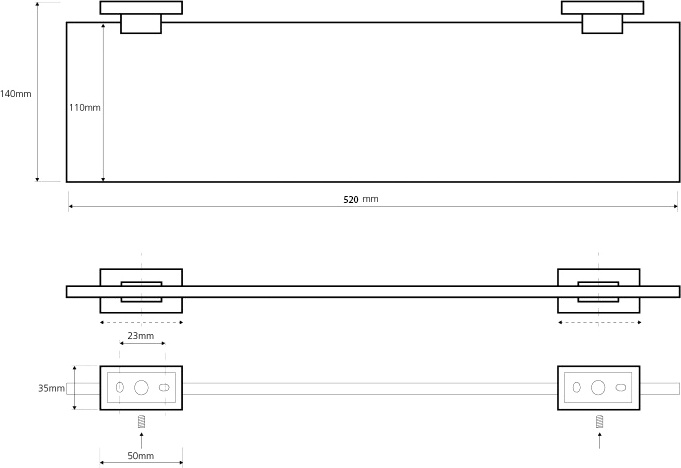 Стеклянная полка Bemeta PLAZA  118102042 - 1