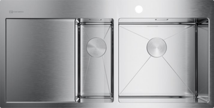 Мойка кухонная Omoikiri Akisame 100-2-IN-R нержавеющая сталь 4973547 - 0