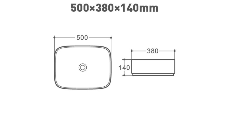 Раковина керамическая накладная AM353-B - 1