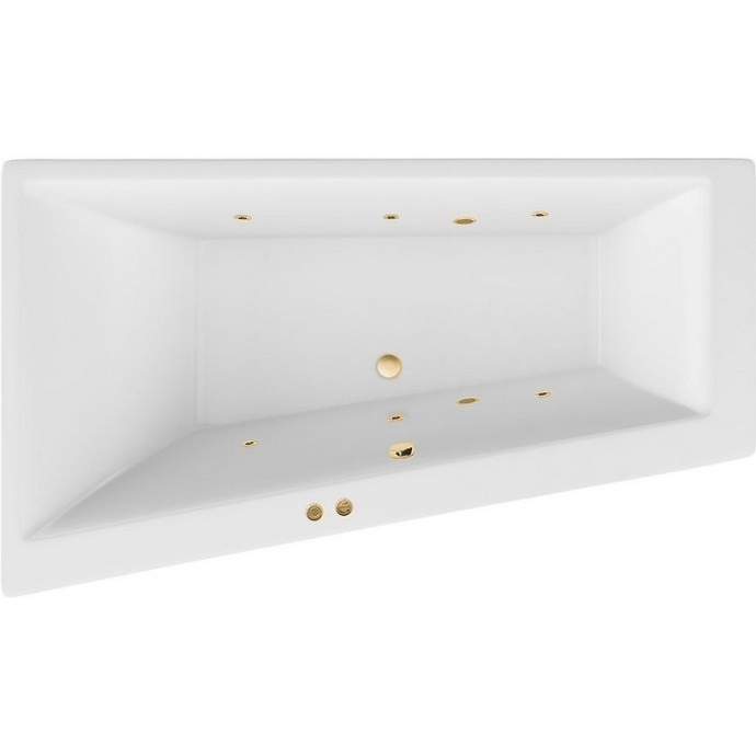Акриловая ванна Excellent Sfera Slim 170х100 левая белая золото с гидромассажем WAEX.SFL17S.SOFT.GL - 0