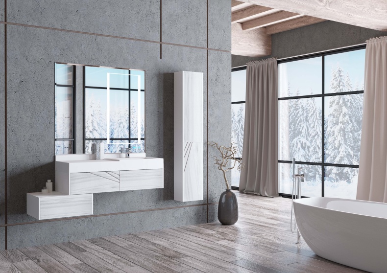 Тумба подвесная Aquaton Сакура 80 белый-светлое дерево 1A236603SKW80 - 3