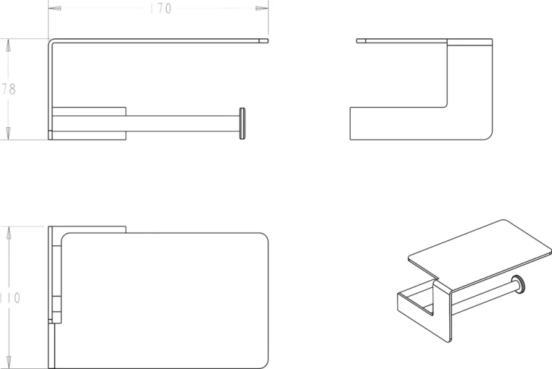 Держатель туалетной бумаги Boheme Q 10941-CR с полкой для телефона - 1